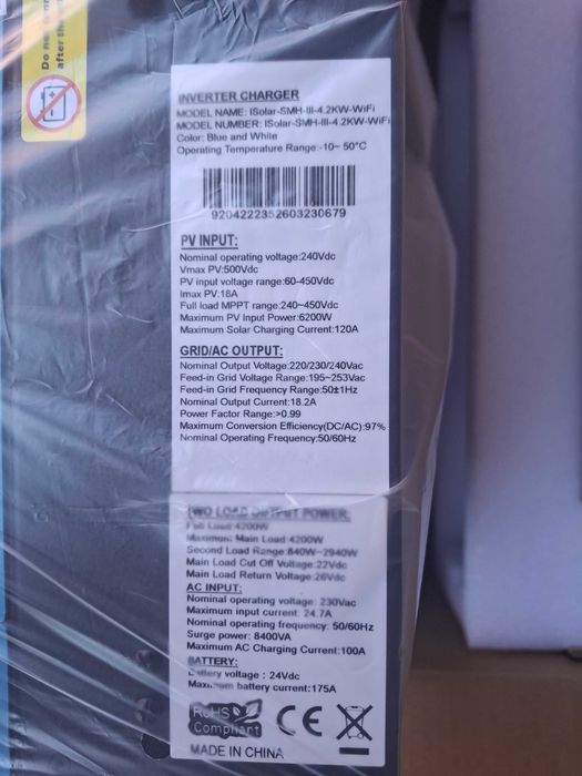 Invertor hibrid EASUN 4,2 kw / 24v, nou