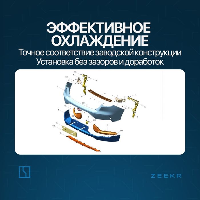 Задний швеллер брикет для Zeekr 001 / zeekr zapchast