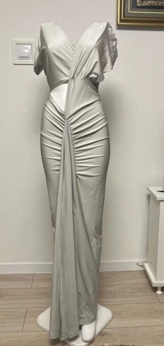 Rochie damă gri lungă