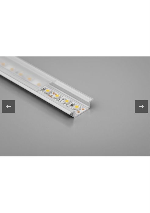 Profil incastrat banda LED, 3 m, alb mat