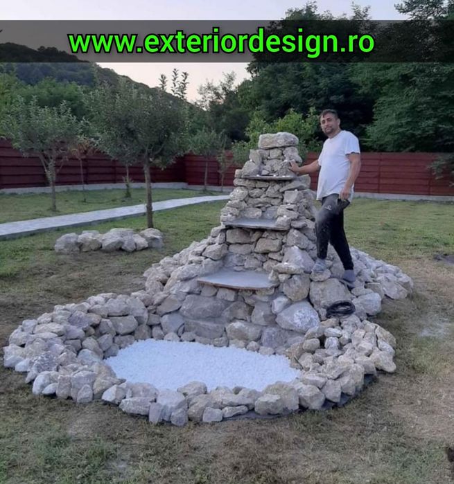 Gratare din caramida sau Piatra, cascade curgătoare iazuri, bolovani
