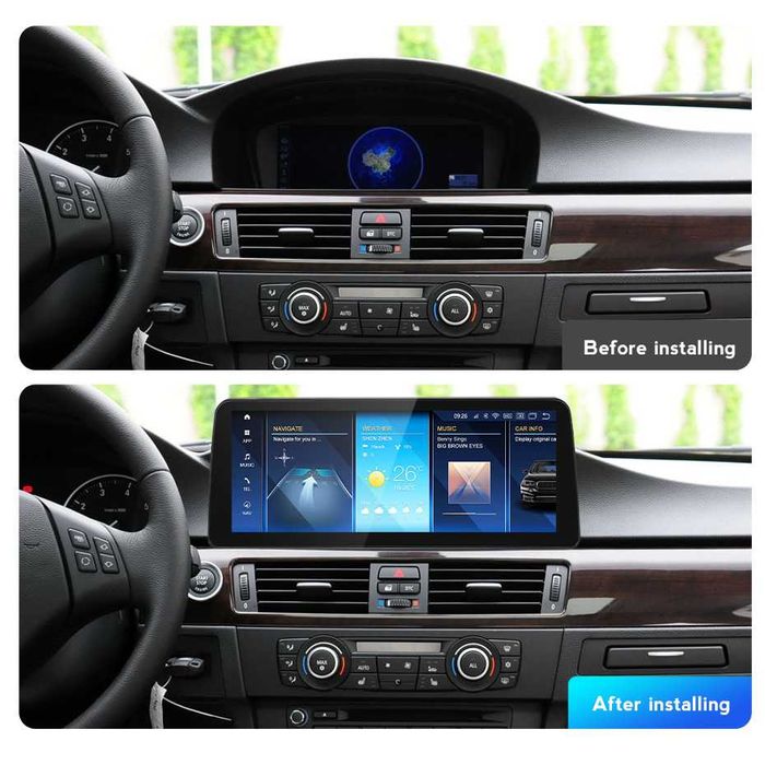 Navigatie Bmw E60 E61 E90 4/8 GB RAM Android 14 Carplay CAMERA MONTAJ