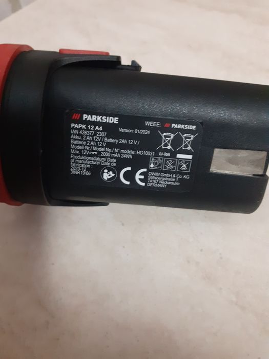 Baterie Parkside 12V 2,5A Noua