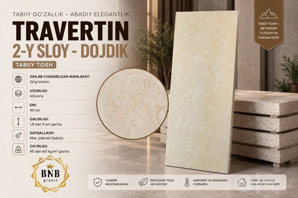 Eron va Qirg‘iz travertini sotiladi