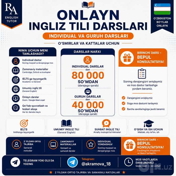Onlayn ingliz tili darslari