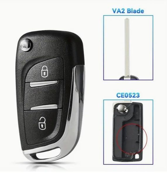 Кутийка за ключ с 2 бутона CITROEN PEUGEOT