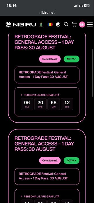 3 bilete la retrograde Nibiru (Duminica 30 august )