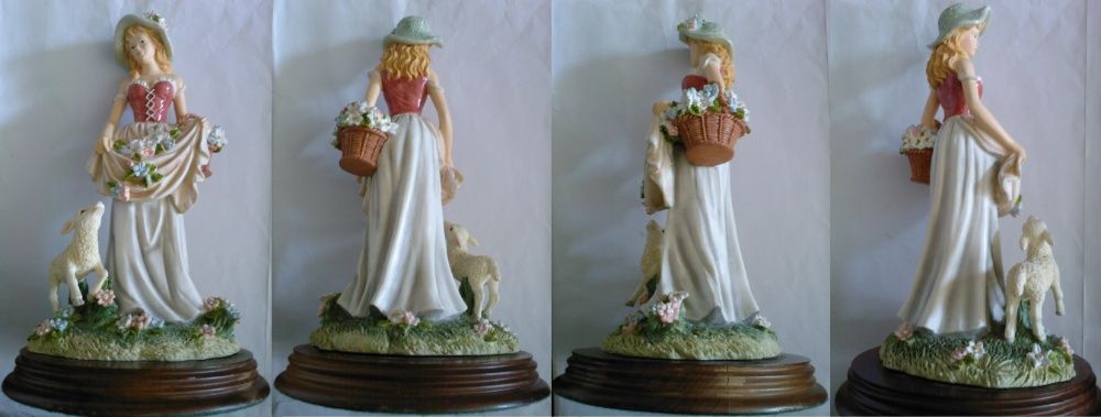 Domnisoara, cos de flori si gaste / ied, bibelou colectia Leonardo