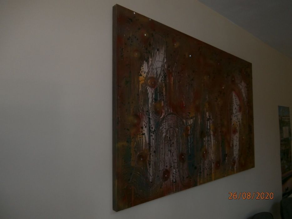 UNICAT-Tablou abstract 3 D  "EXPANSIONE "-compozitie,medii mixte