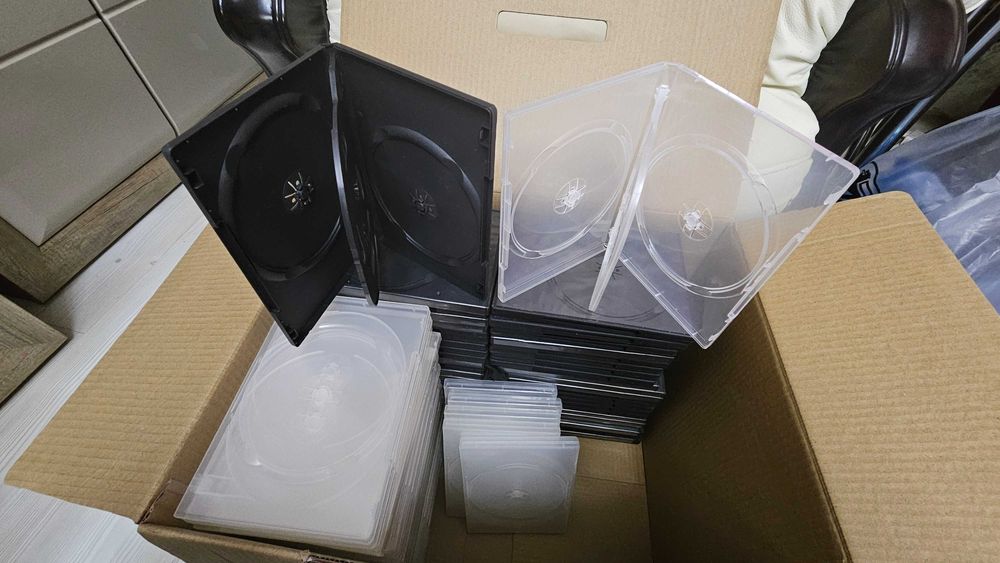 Carcase 4 dvd bd blu-ray negre și clear transparente carcasa dvd-uri