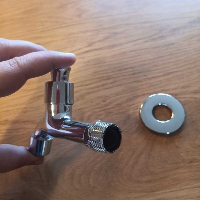 НОВ! Стенен спирателен кран за градина и балкон G1/2 – хромиран