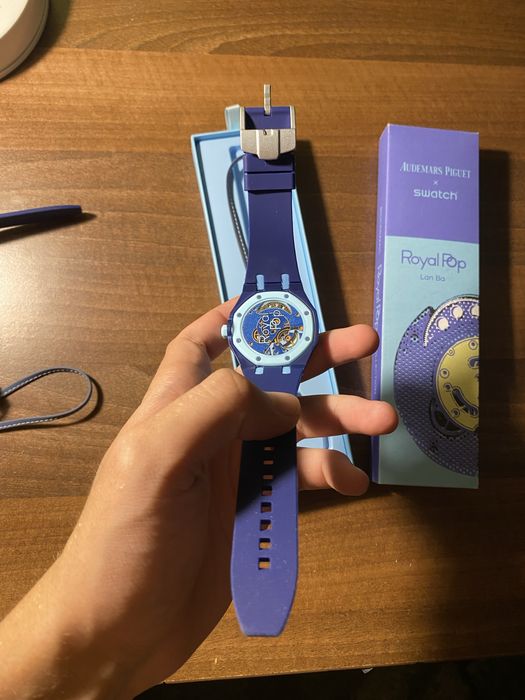 Audemars piguet x swatch Lan ba albastru livrare cu verificare colet full box