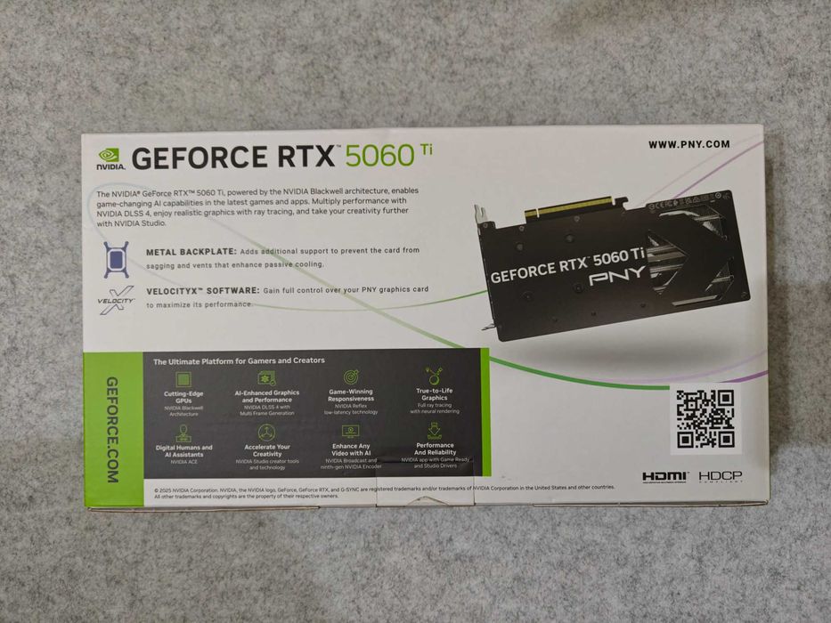 Видеокарта PNY GeForce RTX 5060 Ti Verto OC Dual Fan 8GB