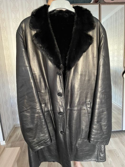 Мужское кожаное пальто