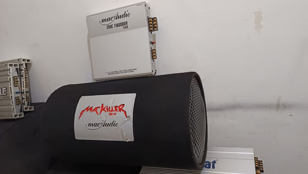 Pachet stație și subwoofer mac audio tun de bass masina amplificator audio auto