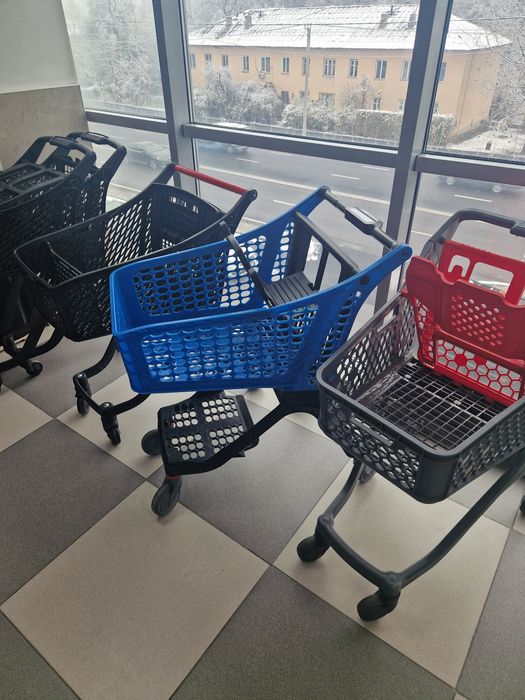 Корзина тележка покупательская магазина супермаркета металлическая