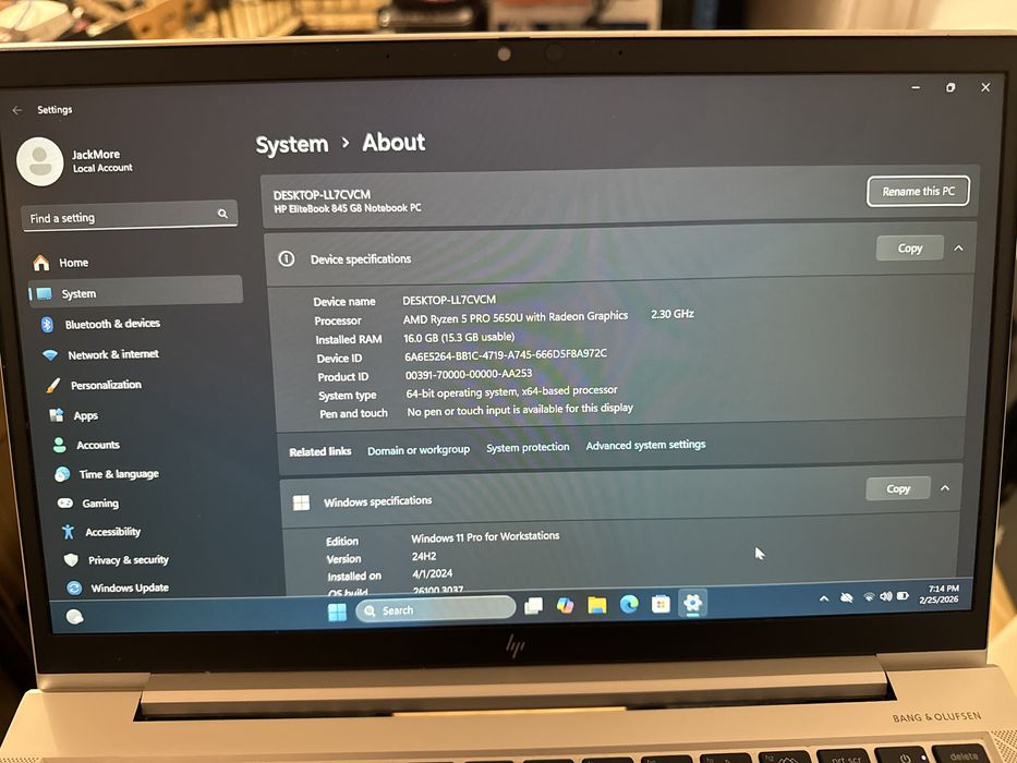 Laptop Hp Elitebook 845 G8 AMD Ryzen 5 16gb