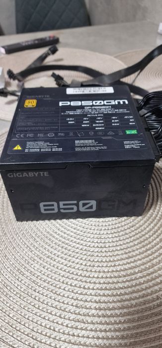 Sursa PC GIGABYTE P850GM, 850W, 80 Plus Gold, Full modulara, Negru