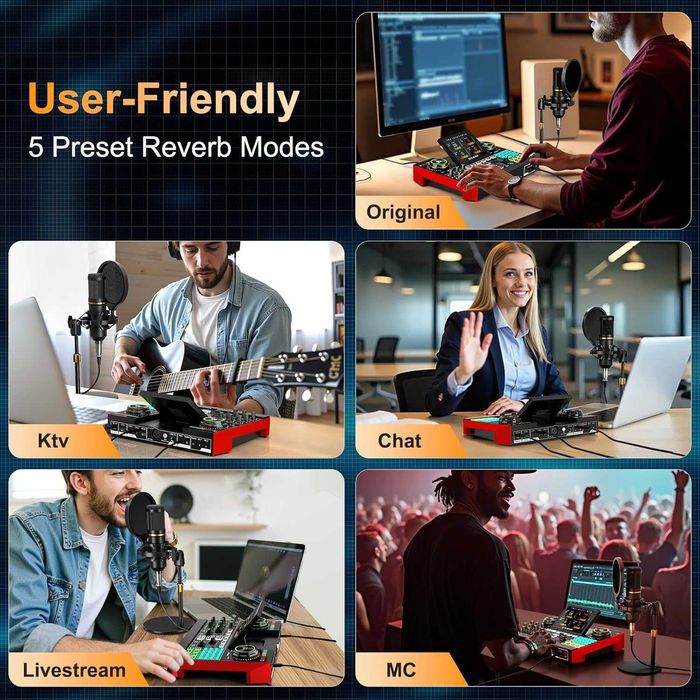 Vând G10 Audio Mixer / Sound Board-Podcast, Streaming, Karaoke. NOU!