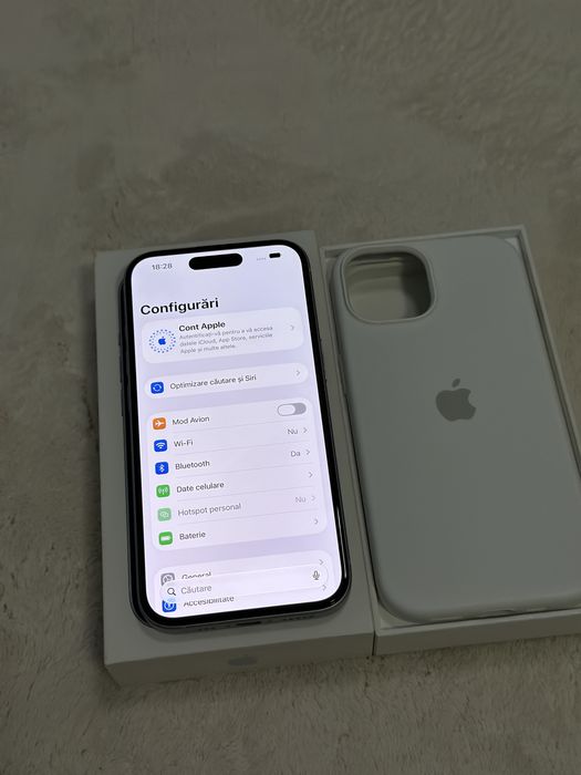 iPhone 15 Blue 128 GB 93% ca nou + folie si cutie / husa apple