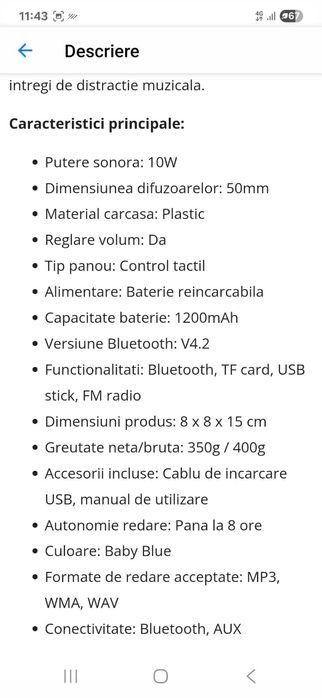 Boxa portabila TG 109