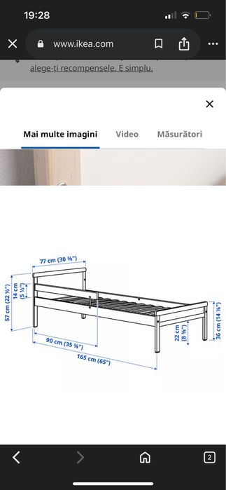 Cadru de pat +somiera SNIGLAR