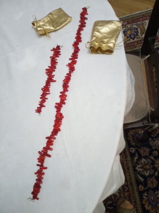 Colier și brățară coral natural Marea Roșie