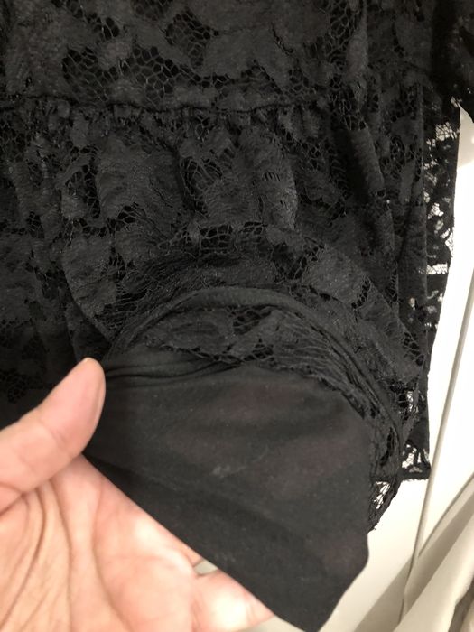 Като нова H&M официална/офис дантела черна рокля M/L