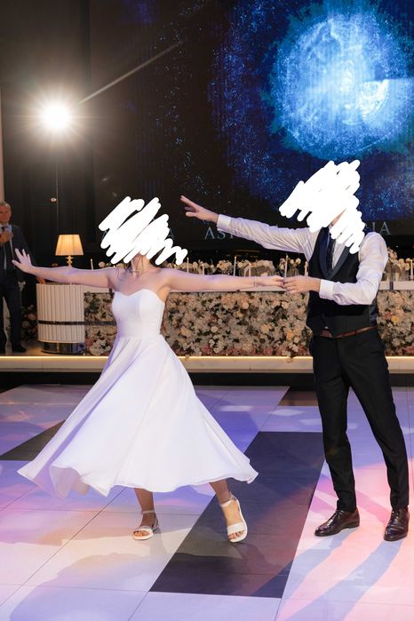 Rochie mireasă ivory, S , corset, midi