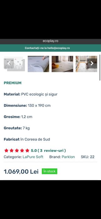 Tarc de joaca copii/ bebelusi + covor  EcoPlay