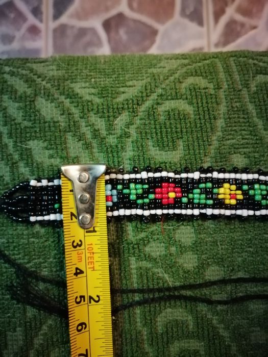 Bratara  margele cu motive tradiționale cusuta manual