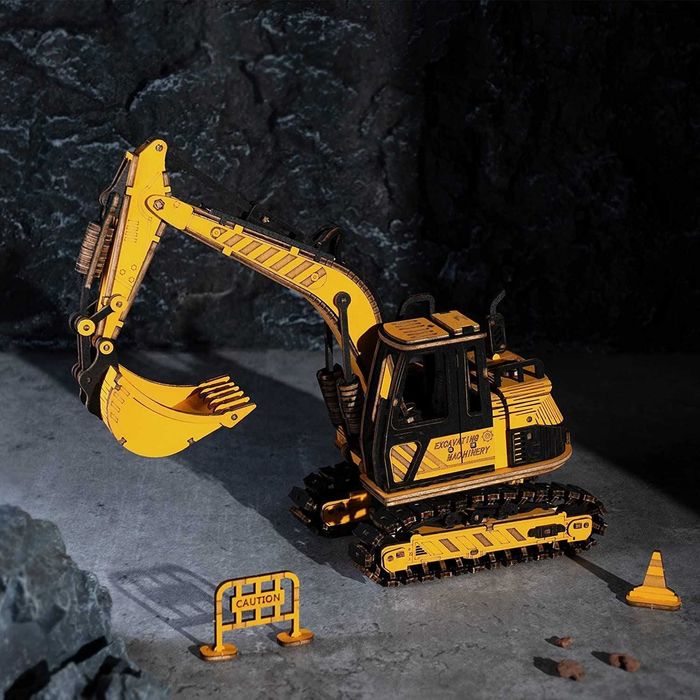 Puzzle 3D din lemn, Excavator, 395 piese