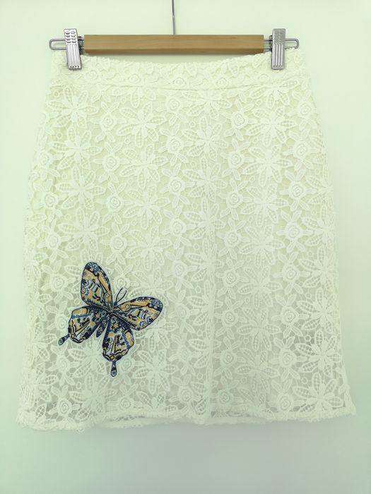 Fusta alba broderie Desigual