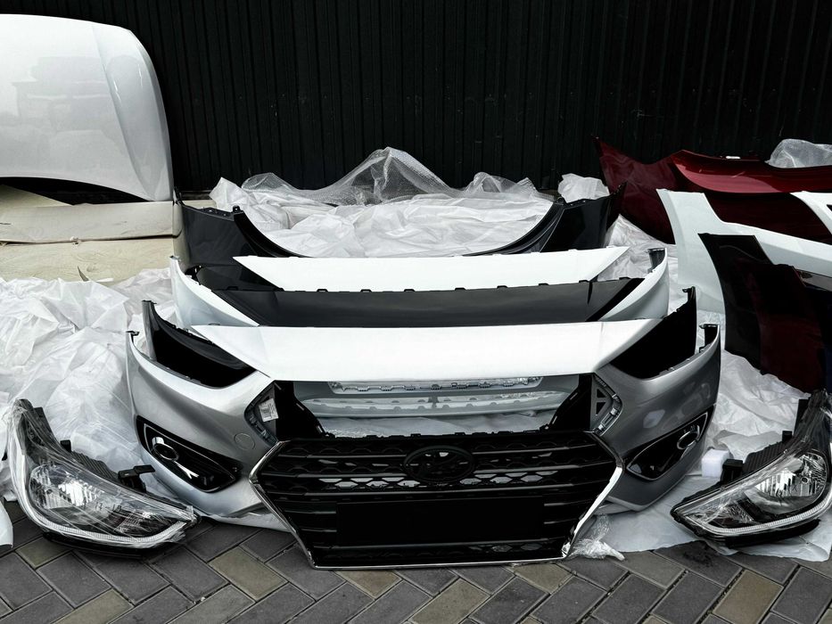 Крашенные бампера на Hyundai Accent/Solaris/Kia Rio 2010-24г