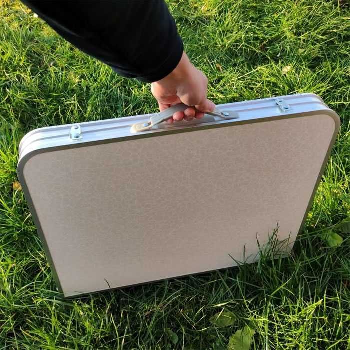 Метална Сгъваема Къмпинг Маса С Столове, За Риболов, За Плаж, За Дома