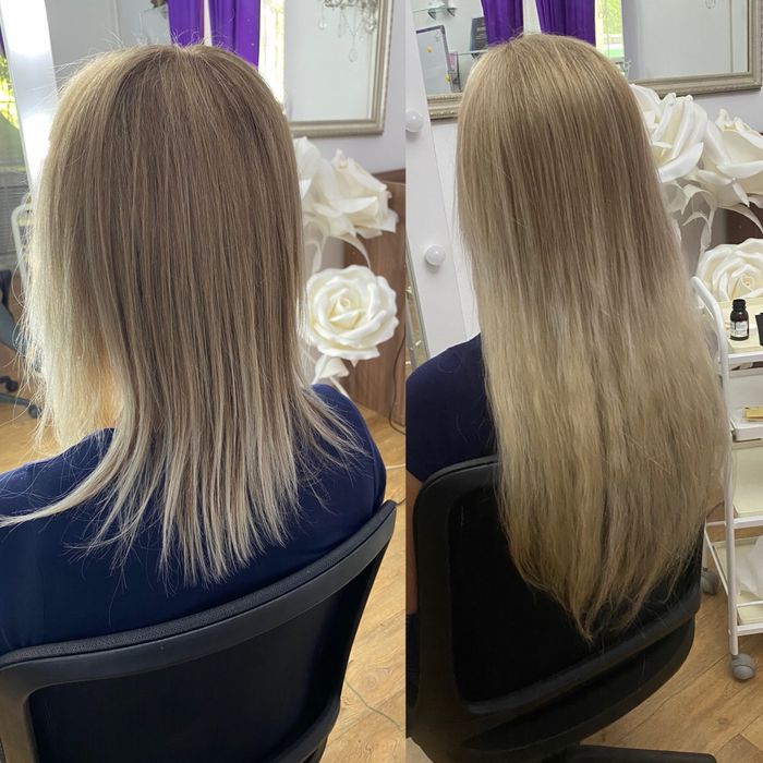 Наращивание волос — холодная и горячая техника