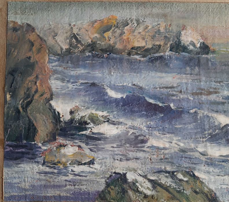 Стара картина Море на худ.Димо Николов1898-1984