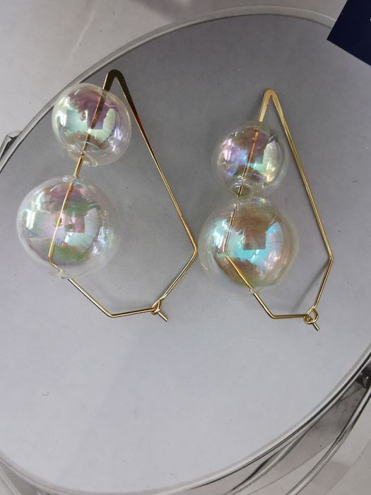 Обеци стъклени балончета