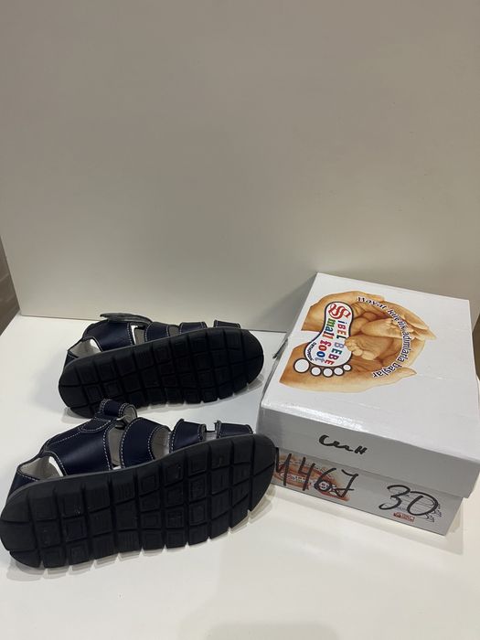 Кожени сандали затворени, тъмносини