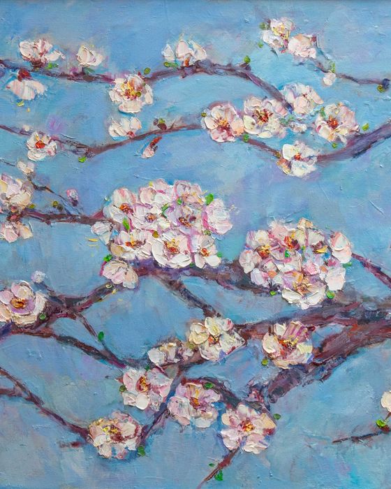 Картина "Цветущая ветка" Холст, масло. 60х80см