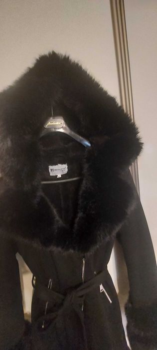 Дамско палто от високачествен екокосъм и велур