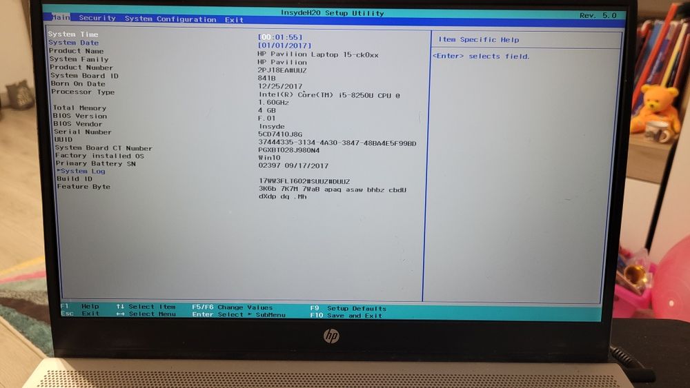 Compo nente HP Pavilion 15-ck050nz i5 8250u 8th Gen