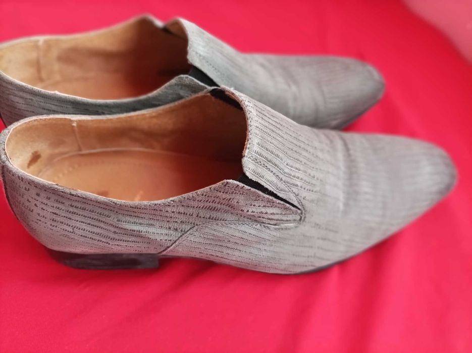 Pantofi piele gri bărbați
