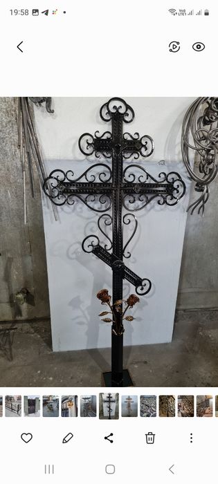 Кованые кресты, столы,лавочки, вазы