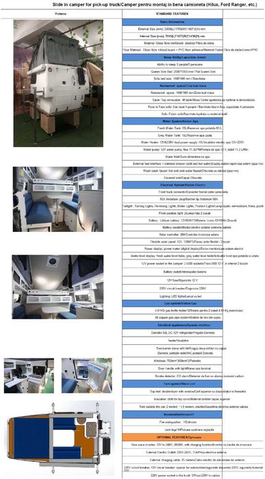 Camper off-road pentru camioneta cabina dubla - NOU