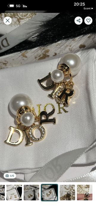 Обеци Dior с кутии