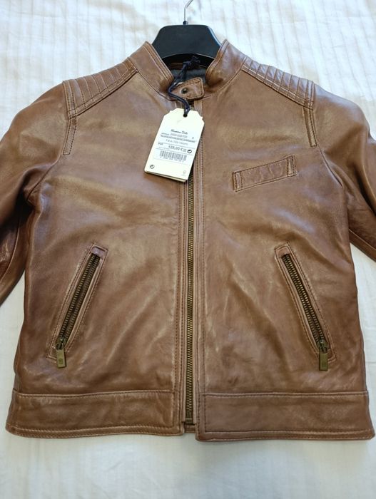 Детско кожено яке от естествена кожа Massimo dutti