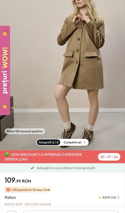 Trench nou superb impecabil