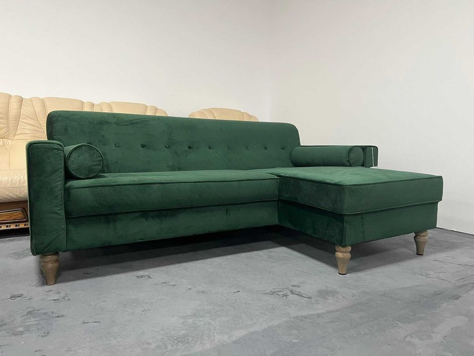 ПРОМОЦИЯ!!! Зелен диван от плат с лежанка