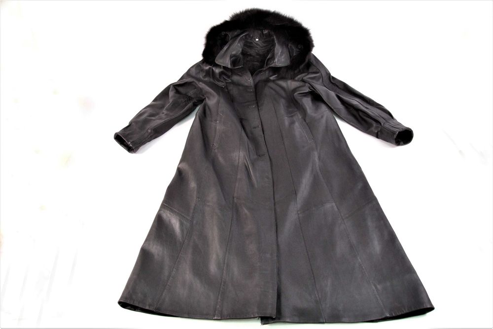 Haina lunga de dama + mesada, piele fina de ovina, mas. 48-50, NOUA
